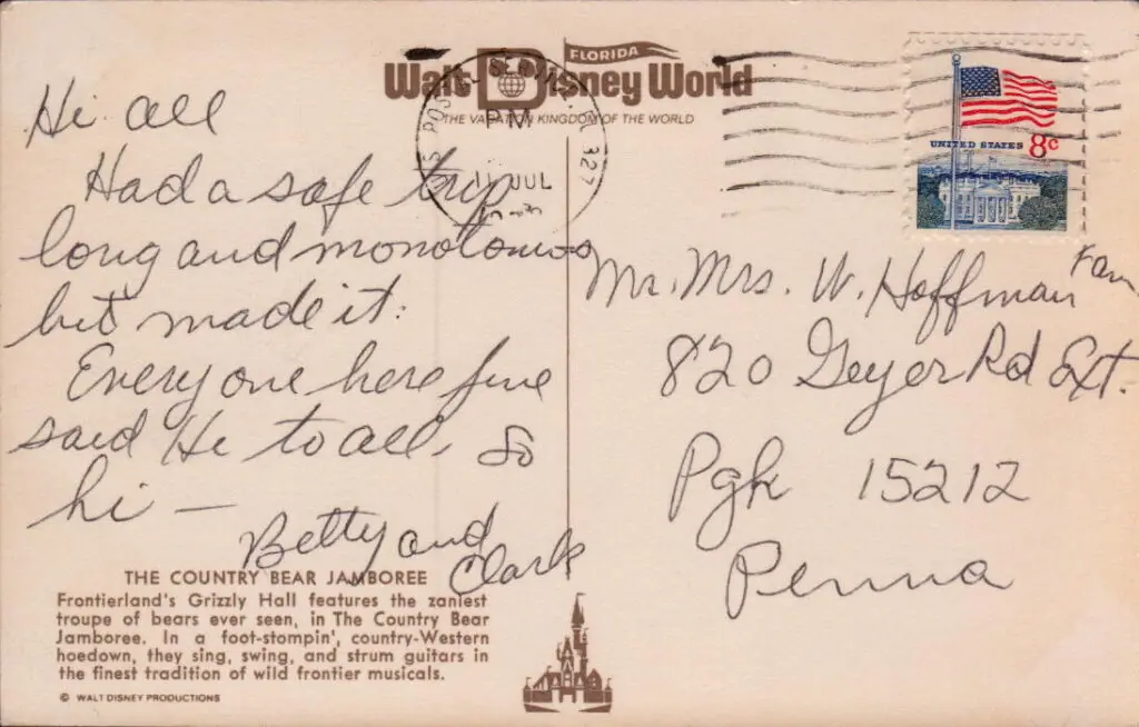 Postcard sent to Hoffman Family